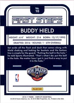 2016-17 Panini Complete - First Steps #10 Buddy Hield Back