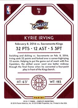 2016-17 Panini Complete - Complete Players #9 Kyrie Irving Back