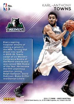 2016-17 Hoops - Dreams Artist Proof #3 Karl-Anthony Towns Back