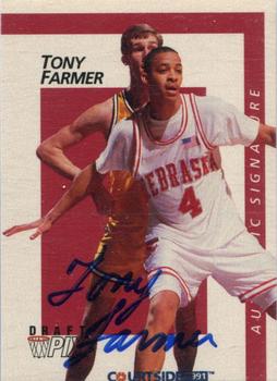 1991 Courtside - Autographs #19 Tony Farmer Front