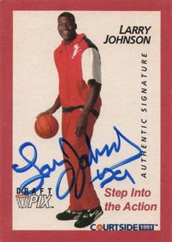 1991 Courtside - Autographs #45 Larry Johnson Front