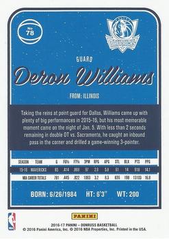2016-17 Donruss - Orange Holo Laser #78 Deron Williams Back