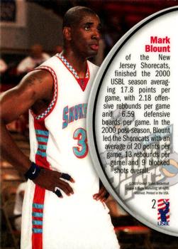 2000-01 USBL 15th Anniversary Set #2 Mark Blount Back