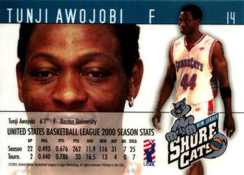 2000-01 USBL 15th Anniversary Set #14 Tunji Awojobi Back