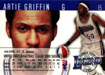 2000-01 USBL 15th Anniversary Set #15 Artie Griffin Back