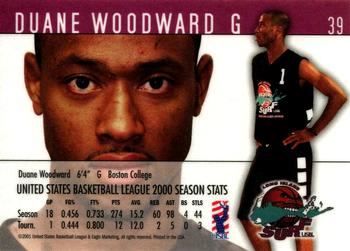 2000-01 USBL 15th Anniversary Set #39 Duane Woodward Back