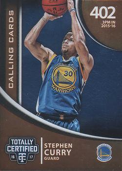 2016-17 Panini Totally Certified - Calling Cards #6 Stephen Curry Front