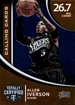 2016-17 Panini Totally Certified - Calling Cards #23 Allen Iverson Front