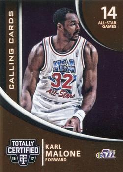 2016-17 Panini Totally Certified - Calling Cards #25 Karl Malone Front