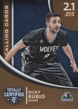 2016-17 Panini Totally Certified - Calling Cards #32 Ricky Rubio Front