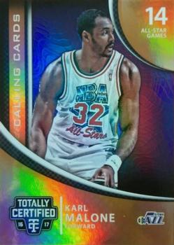 2016-17 Panini Totally Certified - Calling Cards Mirror #25 Karl Malone Front