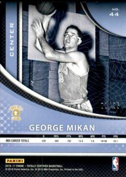 2016-17 Panini Totally Certified - Calling Cards Mirror #44 George Mikan Back