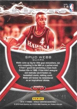 2016-17 Panini Totally Certified - Energizers Blue #14 Spud Webb Back