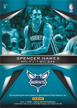 2016-17 Panini Totally Certified - Fabric of the Game #3 Spencer Hawes Back