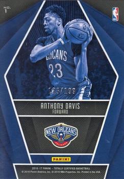 2016-17 Panini Totally Certified - Franchise Foundations Red #1 Anthony Davis Back