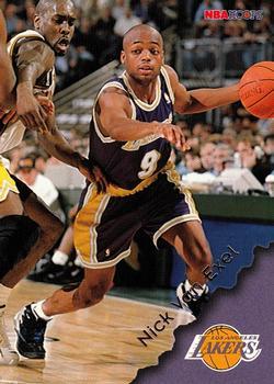 1996-97 Hoops Los Angeles Lakers Team Sheet SGA #NNO Nick Van Exel Front