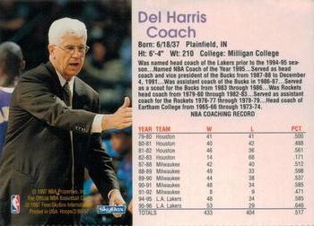 1996-97 Hoops Los Angeles Lakers Team Sheet SGA #NNO Del Harris Back