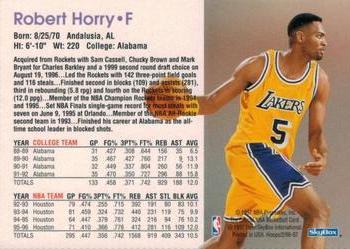 1996-97 Hoops Los Angeles Lakers Team Sheet SGA #NNO Robert Horry Back