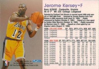 1996-97 Hoops Los Angeles Lakers Team Sheet SGA #NNO Jerome Kersey Back