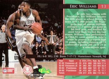 1995 Classic Rookies - Gold Foil #13 Eric Williams Back