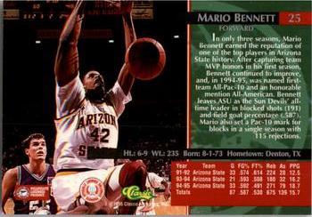 1995 Classic Rookies - Gold Foil #25 Mario Bennett Back