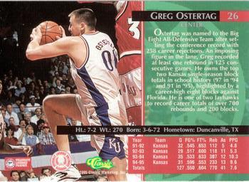 1995 Classic Rookies - Gold Foil #26 Greg Ostertag Back