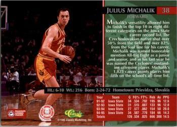 1995 Classic Rookies - Gold Foil #38 Julius Michalik Back