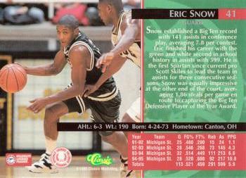 1995 Classic Rookies Eric Snow #41