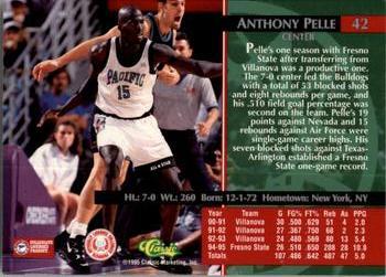 1995 Classic Rookies - Gold Foil #42 Anthony Pelle Back