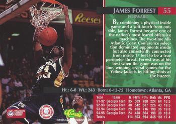 1995 Classic Rookies - Gold Foil #55 James Forrest Back