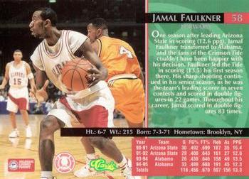 1995 Classic Rookies - Gold Foil #58 Jamal Faulkner Back