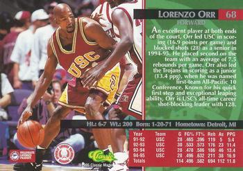 1995 Classic Rookies - Gold Foil #68 Lorenzo Orr Back