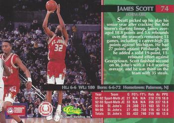 1995 Classic Rookies - Gold Foil #74 James Scott Back