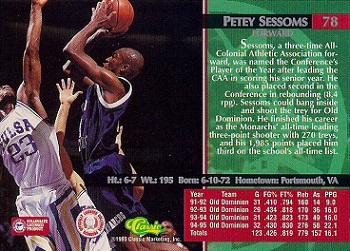 1995 Classic Rookies - Gold Foil #78 Petey Sessoms Back