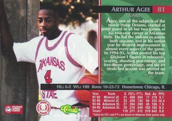 1995 Classic Rookies - Gold Foil #81 Arthur Agee Back