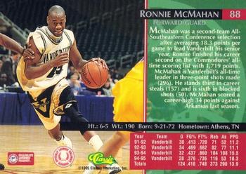 1995 Classic Rookies - Gold Foil #88 Ronnie McMahan Back