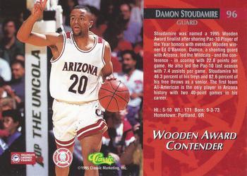 1995 Classic Rookies - Gold Foil #96 Damon Stoudamire Back