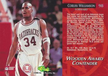1995 Classic Rookies - Gold Foil #98 Corliss Williamson Back