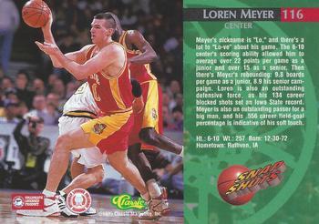 1995 Classic Rookies - Gold Foil #116 Loren Meyer Back