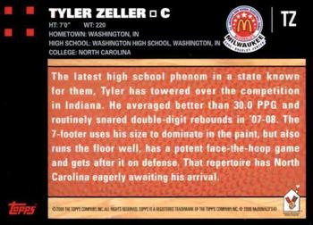 2008 Topps McDonald's All-American Game - Game Day Autographs Aftermarket #TZ Tyler Zeller Back