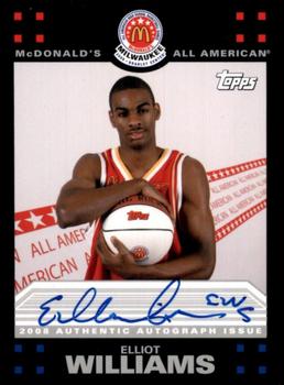 2008 Topps McDonald's All-American Game - Game Day Autographs Aftermarket #EW Elliot Williams Front