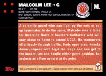 2008 Topps McDonald's All-American Game - Game Day Autographs Aftermarket #ML Malcolm Lee Back