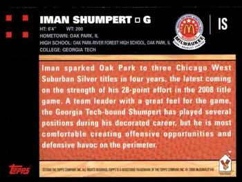 2008 Topps McDonald's All-American Game - Game Day Autographs Aftermarket #IS Iman Shumpert Back