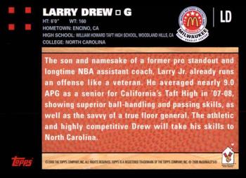 2008 Topps McDonald's All-American Game - Game Day Autographs Aftermarket #LD Larry Drew Back