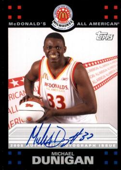 2008 Topps McDonald's All-American Game - Game Day Autographs Aftermarket #MD Michael Dunigan Front