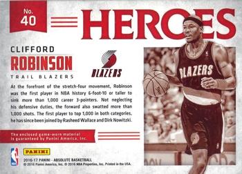 2016-17 Panini Absolute - Heroes Materials #40 Clifford Robinson Back