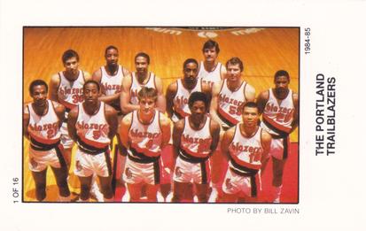 1984-85 Portland Trail Blazers Police #1 Team Photo Front
