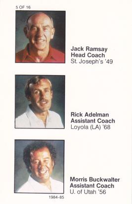 1984-85 Portland Trail Blazers Police #5 Jack Ramsay / Rick Adelman / Bucky Buckwalter Front
