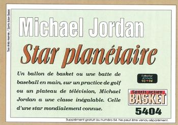 1993-94 Pro Cards French Sports Action Basket #5404 Michael Jordan Back