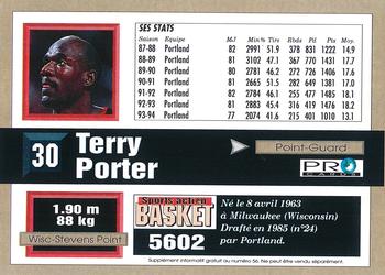 1993-94 Pro Cards French Sports Action Basket #5602 Terry Porter Back